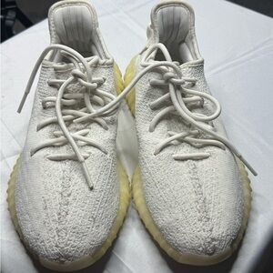 Adidas White Sneakers with Vibrant Yellow Accents